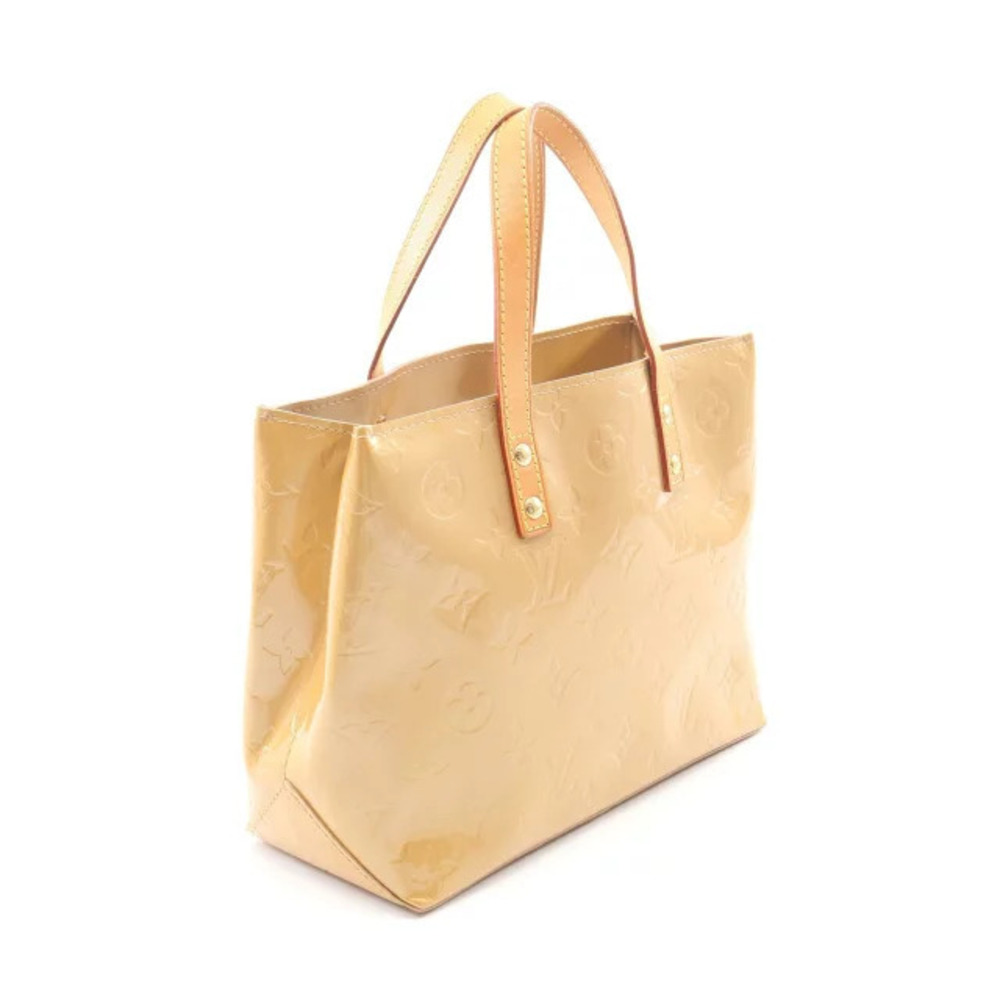 Louis Vuitton Leather Handbag Beige Vernis Lead Cream Tan Cream